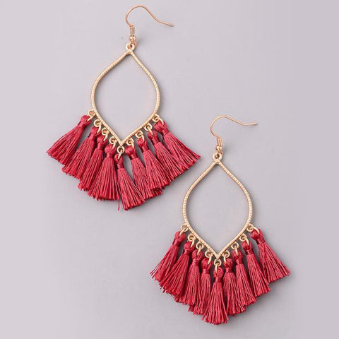 Red Festive Mini Tassel Earrings from Eternal Sparkles