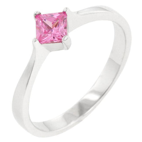Minimal Pink Princess Solitaire Ring from Eternal Sparkles