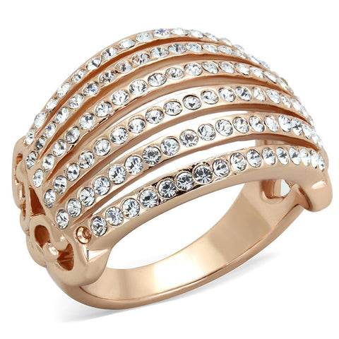Rose Gold Crystal Dome Cocktail Ring from Eternal Sparkles