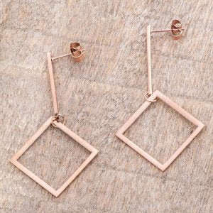 Rose Gold Geometric Earrings