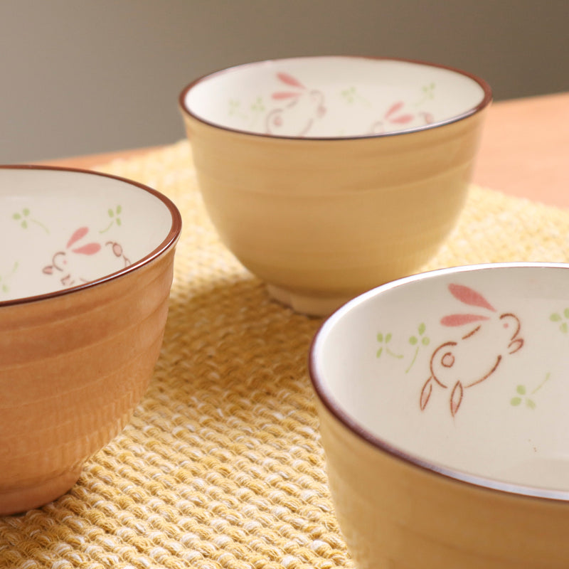 打造生活美學 日本製 雙月兔系列 4吋井 餐盤/盛皿/日式碗 (三色可選)