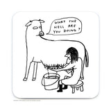 David Shrigley What the Hell are You Doing Coaster