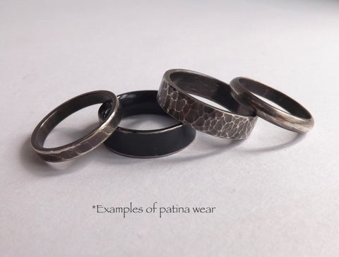 Examples of Patinated Jewelry after wear