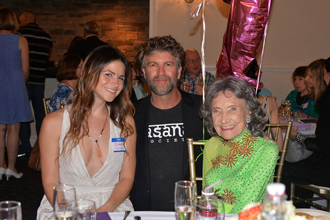 Robert Sturman and 99-year-old yoga master Tao Porchon-Lynch at Tao's 99th birthday party - August 13, 2017