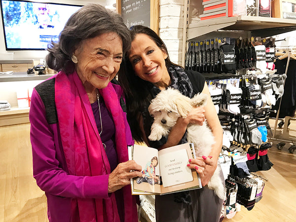 99-year-old Tao Porchon-Lynch with Wendy Diamond and Tao's new book, Shining Bright - November 18, 2017