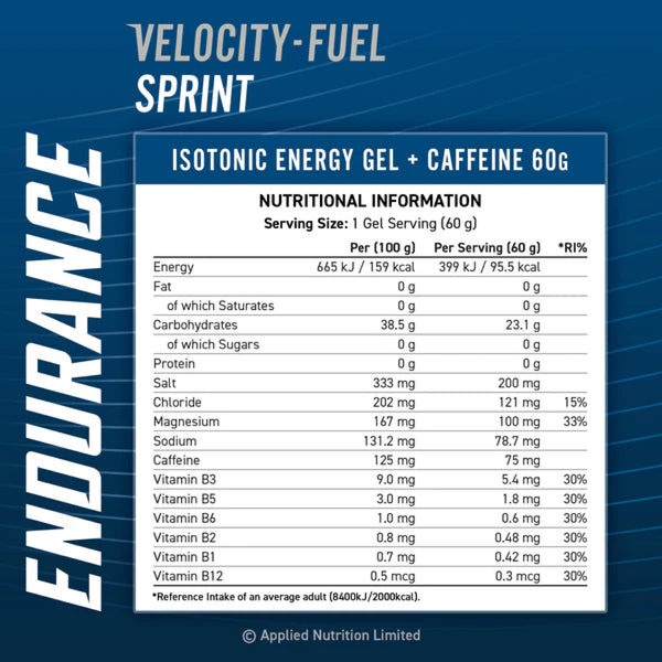 Applied Nutrition Endurance Isotonic Sprint Gel Nutritionals Protein Superstore