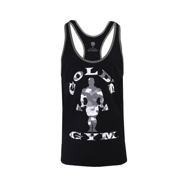 Gold's Gym Camo Joe Stringer Vest Black Protein Superstore