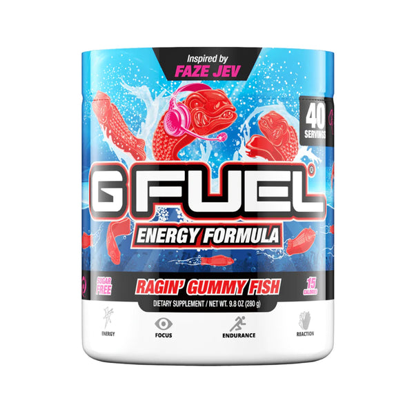 gfuel energy drink ragin gummy fish protein superstore