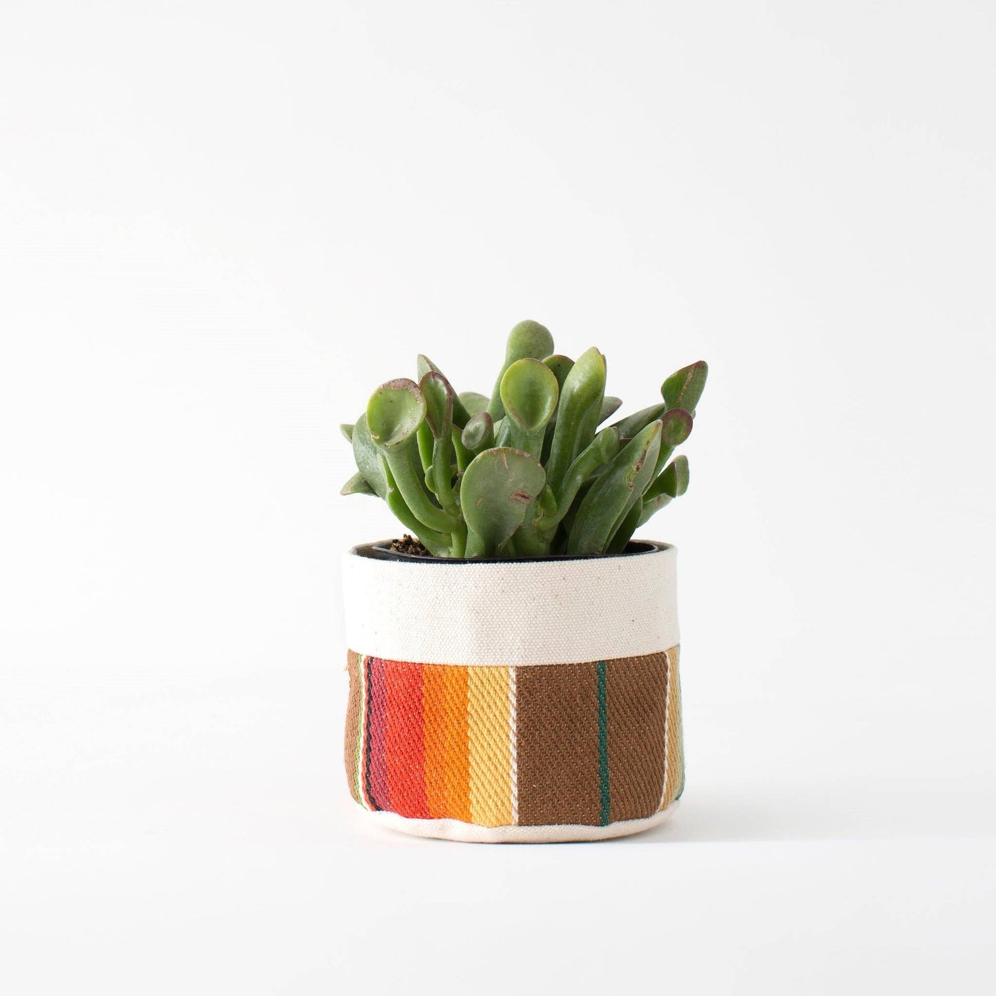 Small Natural Canvas Sitting Planter | Orange