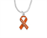 orange believe awareness necklace