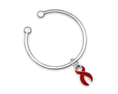 red ribbon heart disease bracelet