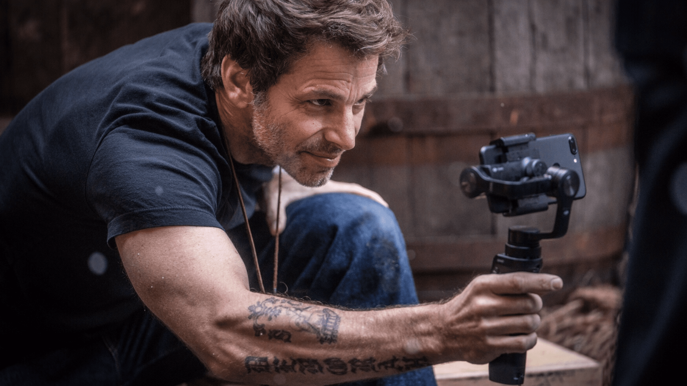 Zack Snyder uses Beastgrip Pro for iPhone film Snow Steam Iron