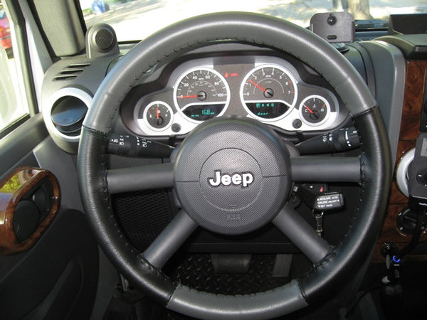 Jeep wrangler leather steering wheel cover #3
