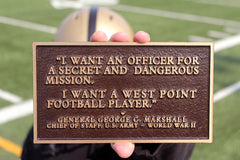 Half Size Bronze Plaque "I want a west point football player."