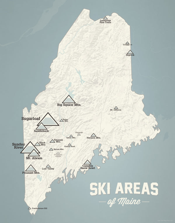 Maine Ski Resorts Map Print - Best Maps Ever