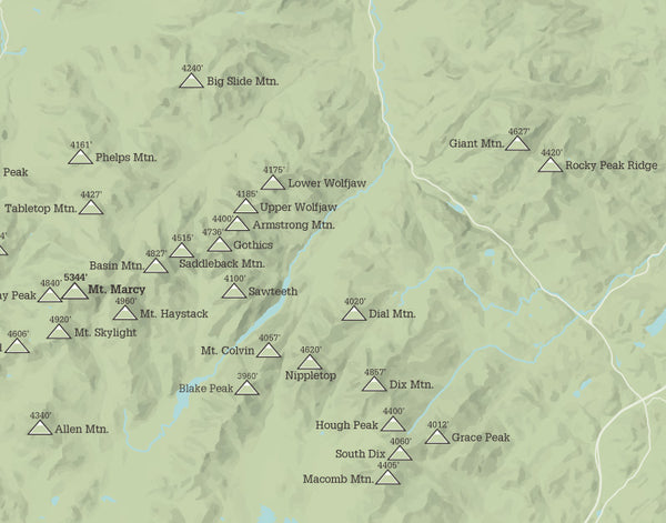 Adirondack High Peaks Map 11x14 Print - Best Maps Ever