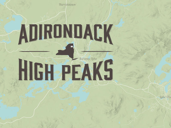 Adirondack High Peaks Map 18x24 Poster