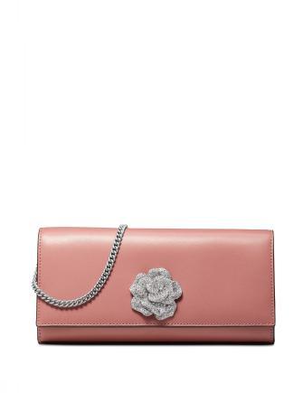 michael michael kors bellamie polished leather clutch