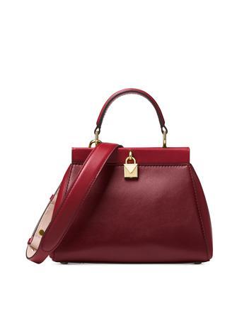 michael kors gramercy polished leather satchel