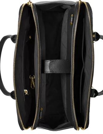 houston double zip crossgrain leather satchel