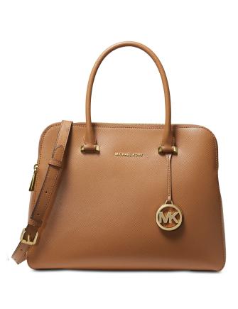 michael michael kors houston double zip crossgrain leather satchel