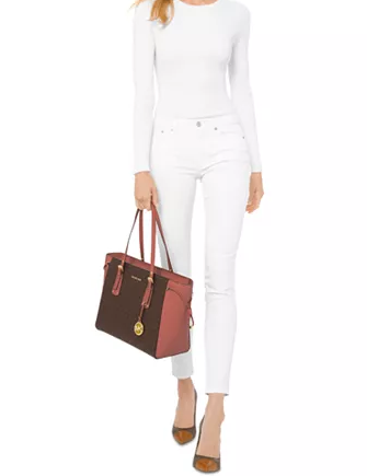 michael kors signature voyager multifunction top zip tote