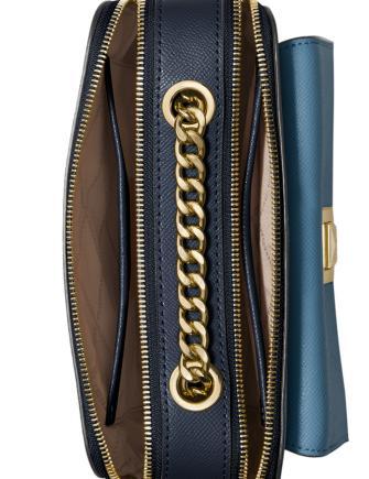 michael michael kors sylvia tricolor crossgrain leather double zip crossbody