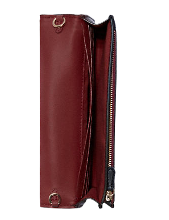 anna foldover clutch crossbody in signature jacquard with stripe