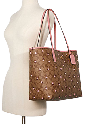 city tote in signature canvas with heart floral print