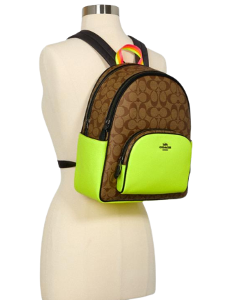 coach lime green backpack