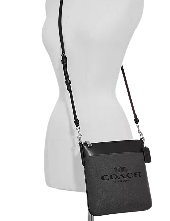 coach kitt denim jacquard crossbody