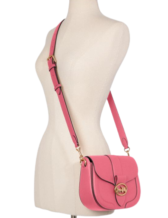 coach georgie saddle bag pink