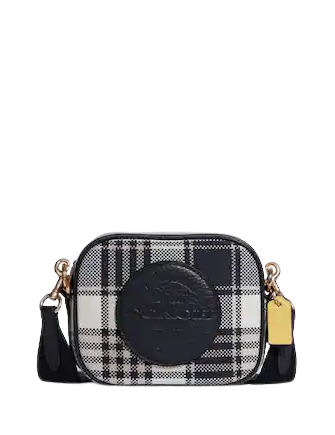 coach plaid camera bag