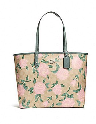 coach signature reversible city tote