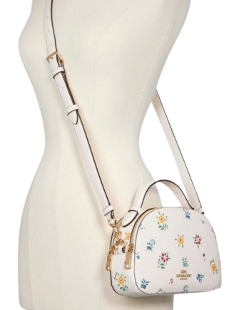 serena satchel with wild meadow print