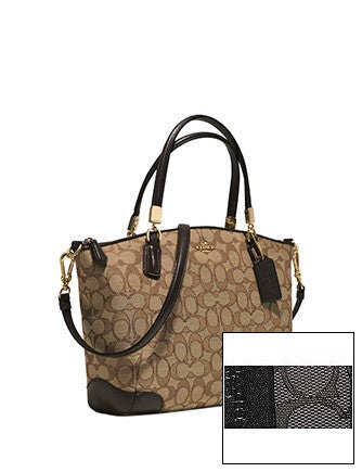 small kelsey satchel in signature jacquard