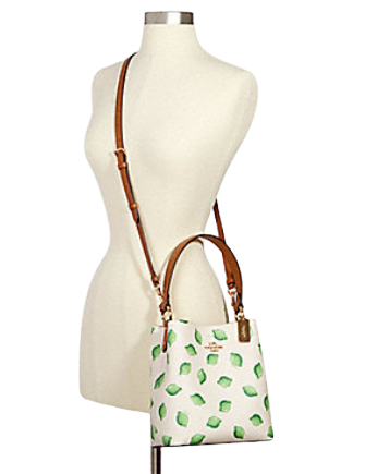 coach lime print tote