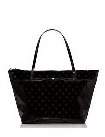 kate spade black patent tote