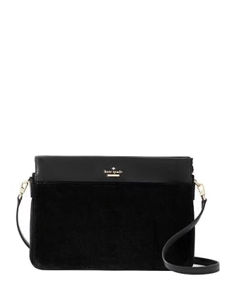 kate spade black velvet purse