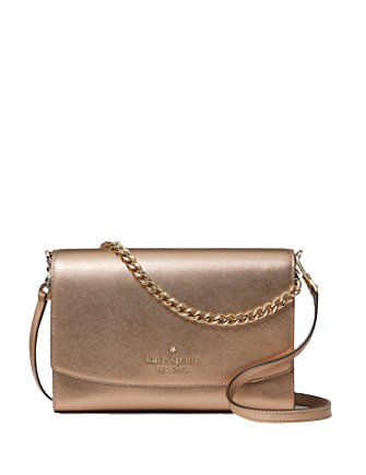 metallic pebbled leather convertible crossbody bag