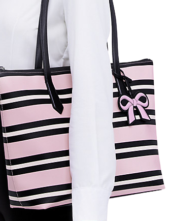 cassy ottoman stripe tote