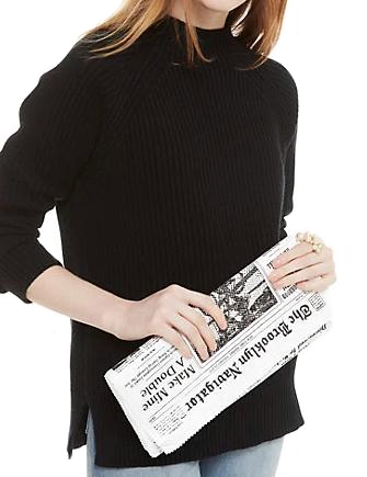 newspaper clutch kate spade