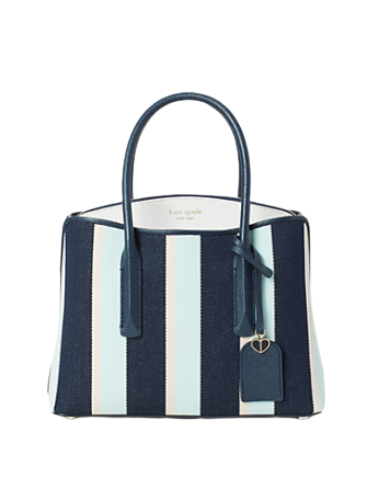 margaux canvas stripe medium satchel