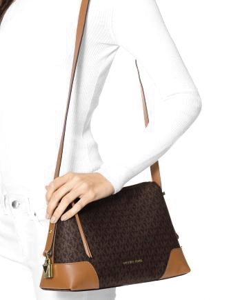 michael kors crosby large logo shoulder bag