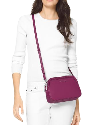 michael michael kors crossgrain leather double zip crossbody