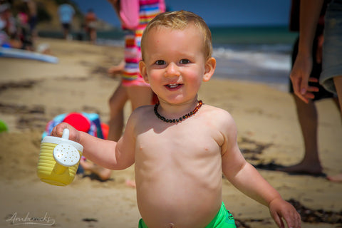 Amber teething necklace