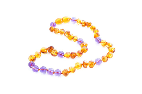 Childrens Amber Necklace - Butter Baroque