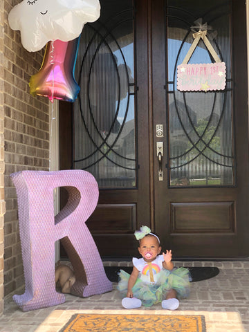 birthday girl in the front door