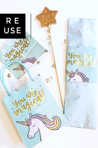 Reusing a Target unicorn party gift bag