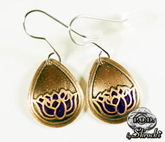 Handmade lotus earrings in brass